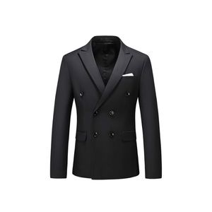 Mens Double Breasted Blazer Slim Fit Plain sport Suit Jacket, Black